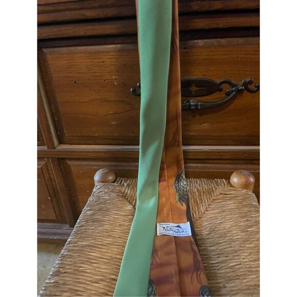 Ralph Marlin 1988 Vintage Crocodile Anima Art Neck Tie USA - Picture 5 of 9